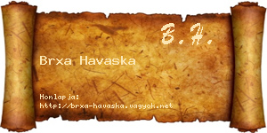 Brxa Havaska névjegykártya